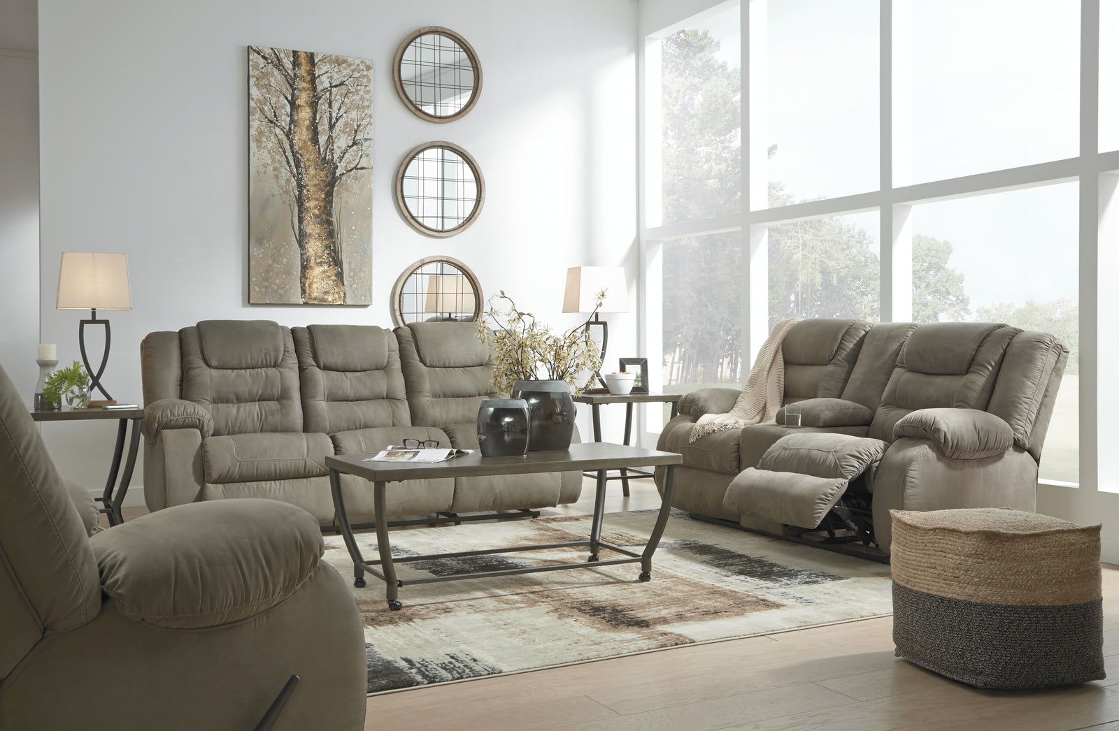 Mccade Cobblestone Sofa Loveseat And Recliner