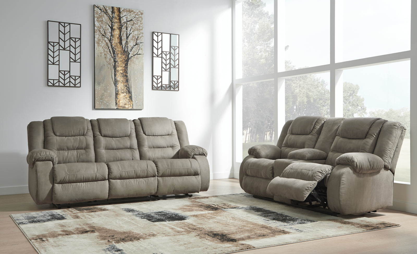 Mccade Cobblestone Sofa And Loveseat