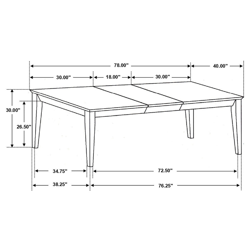 Louise Leaf Black Rectangular Dining Room Set