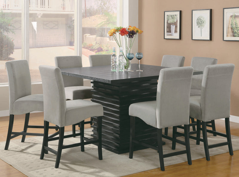 Stanton Black Rectangle Pedestal Dining Room Set