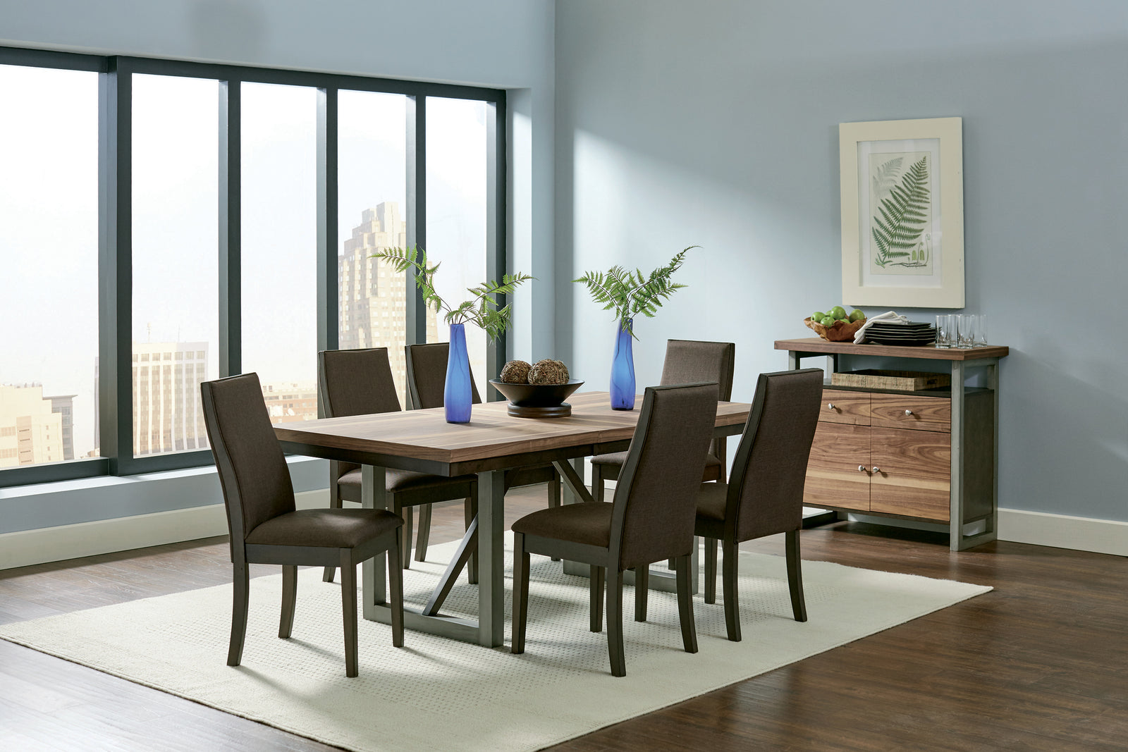 Spring Creek Leaf Natural Walnut Rectangular Dining Room Set