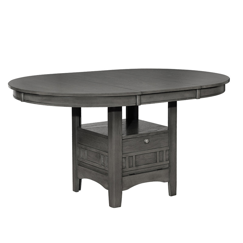 Lavon Medium Grey Storage Oval Dining Room Set