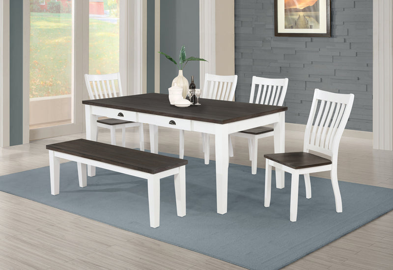 Kingman Espresso And White Rectangular Dining Room Set