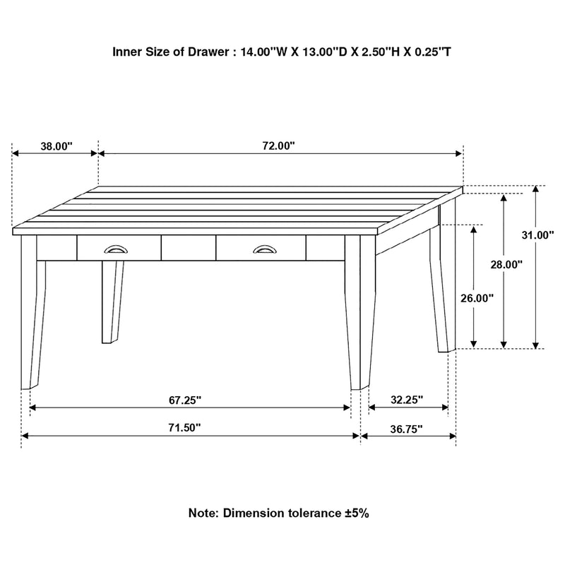 Kingman Espresso And White Rectangular Dining Room Set