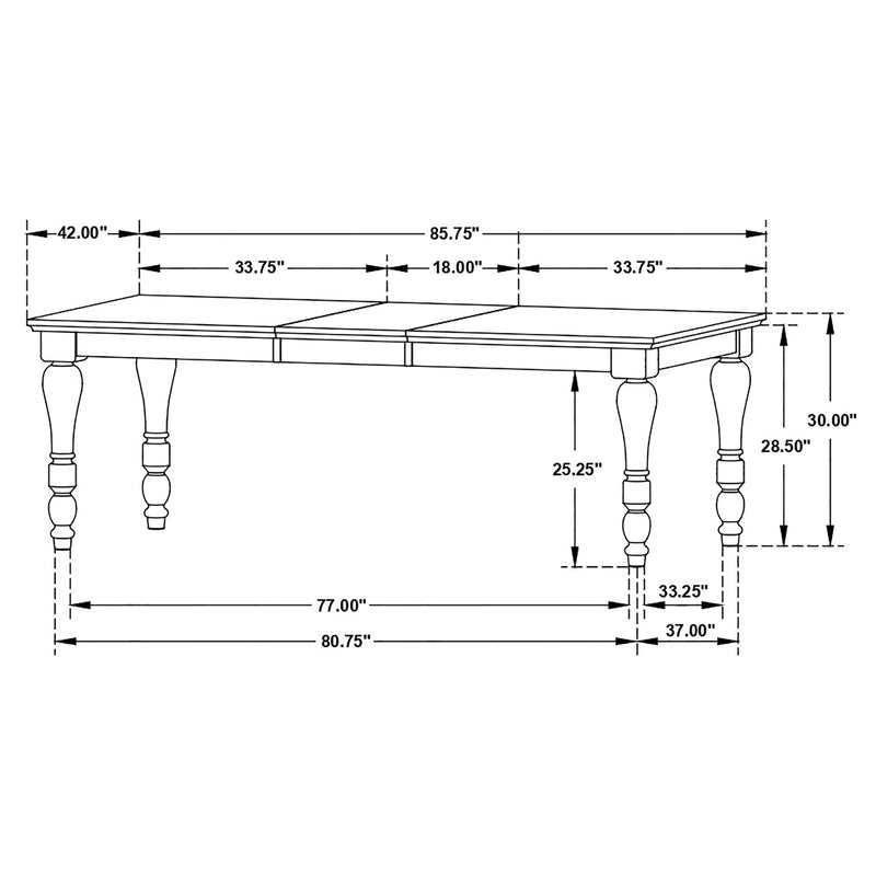 Madelyn Dark Cocoa And Coastal White Rectangular Dining Room Set