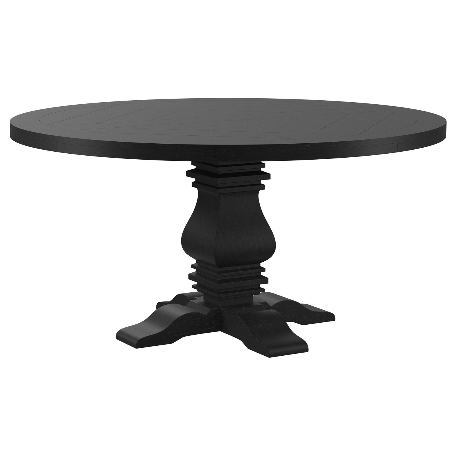 Florence Round 60 inch Pedestal Base Dining Table Black