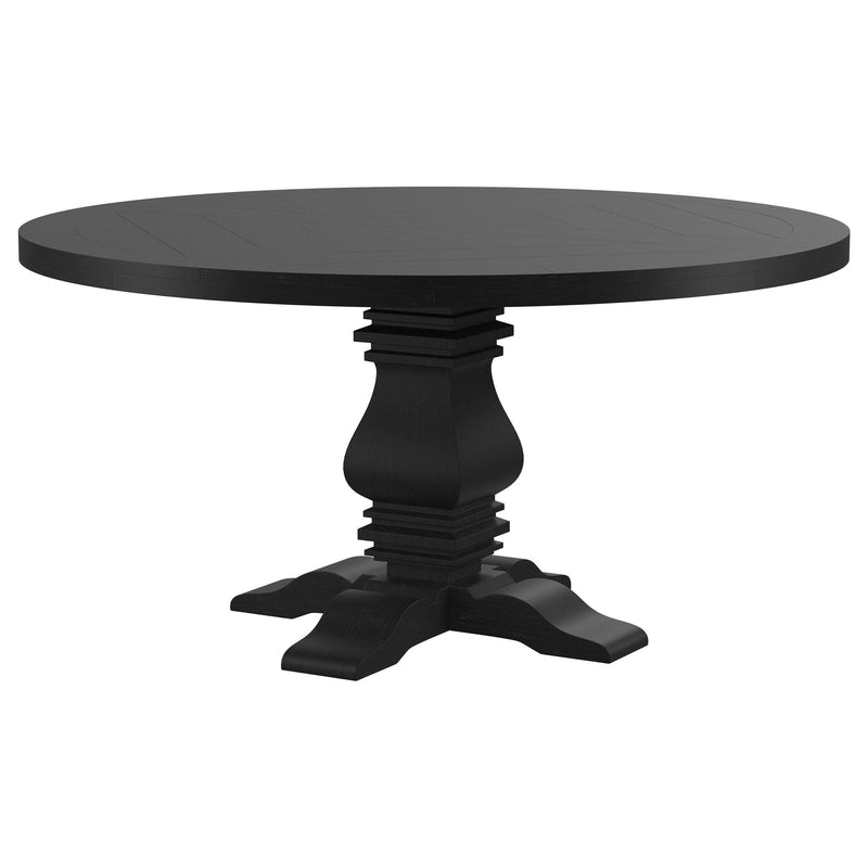 Florence Round 60 inch Pedestal Base Dining Table Black