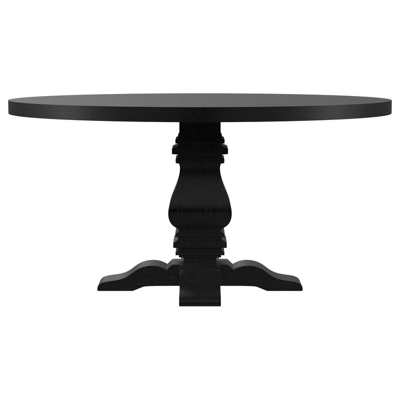 Florence Round 60 inch Pedestal Base Dining Table Black