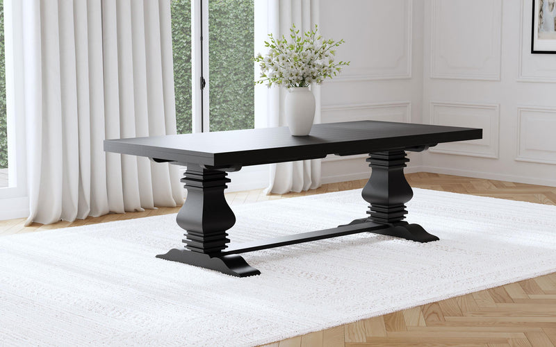 Florence 126 inch Extension Dining Table Distressed Black