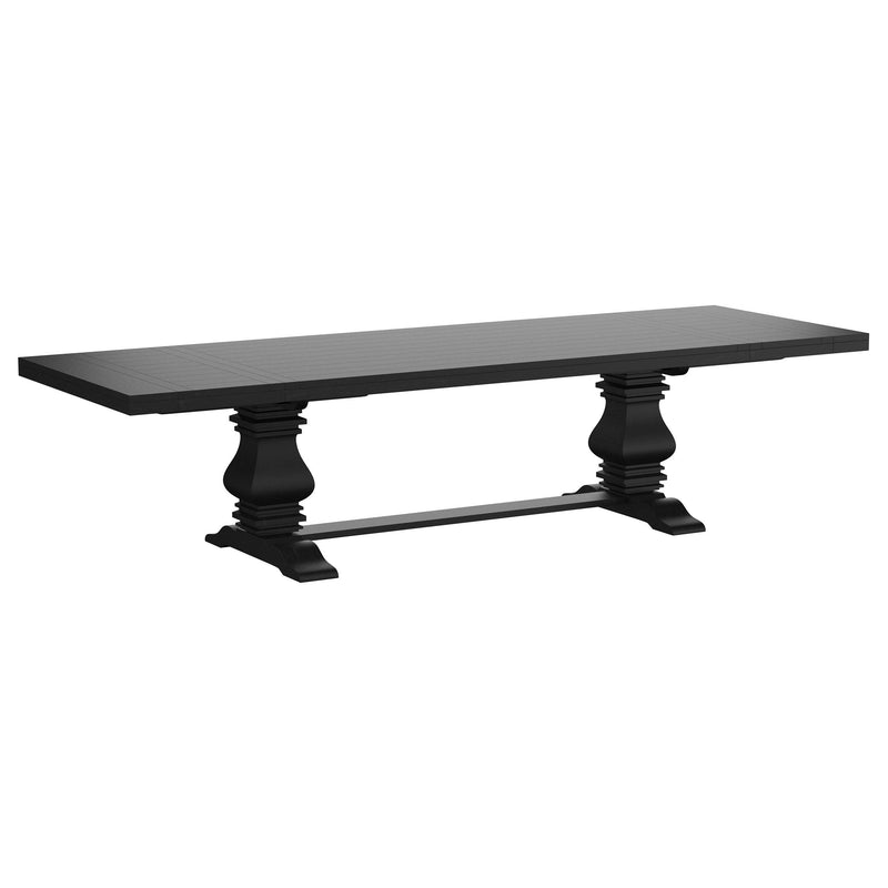 Florence 126 inch Extension Dining Table Distressed Black