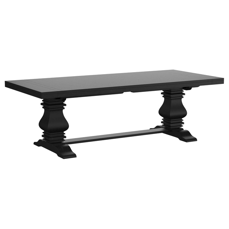 Florence 126 inch Extension Dining Table Distressed Black