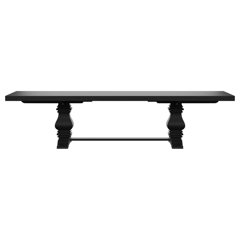 Florence 126 inch Extension Dining Table Distressed Black