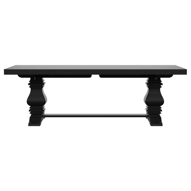 Florence 126 inch Extension Dining Table Distressed Black