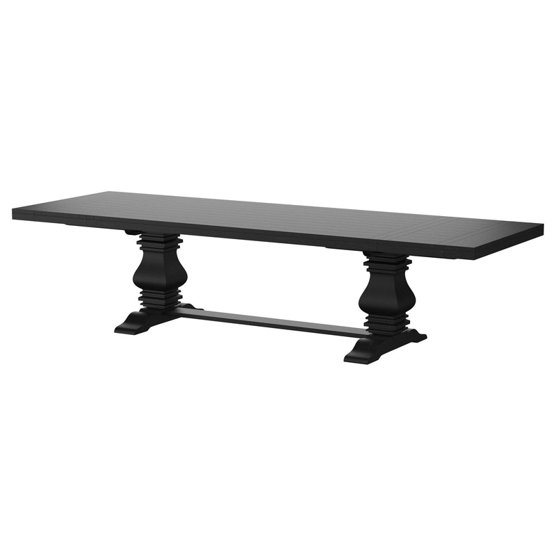 Florence 126 inch Extension Dining Table Distressed Black