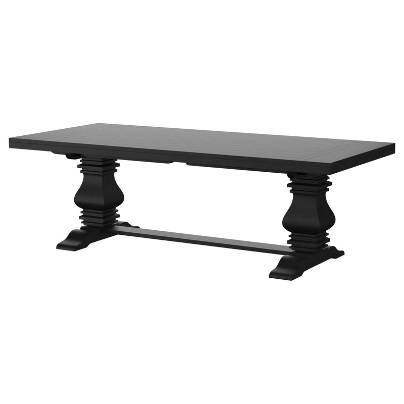 Florence 126 inch Extension Dining Table Distressed Black