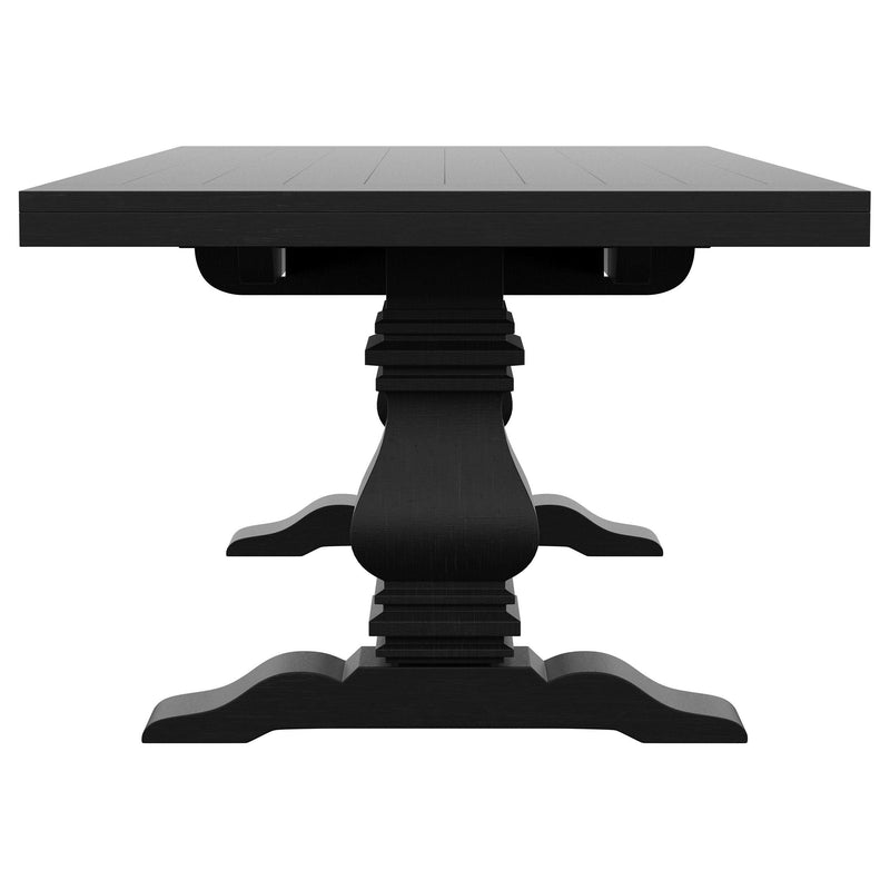 Florence 126 inch Extension Dining Table Distressed Black