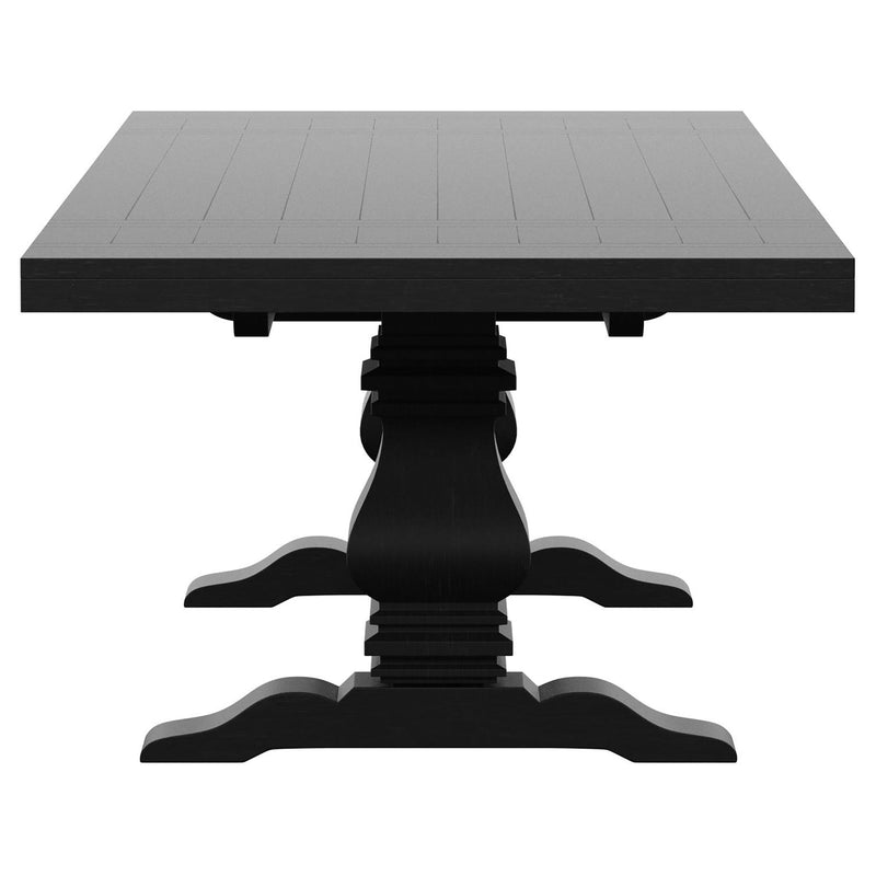 Florence 126 inch Extension Dining Table Distressed Black