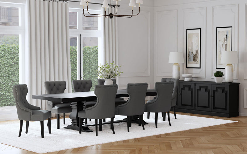 Florence 126 inch Extension Dining Table Distressed Black