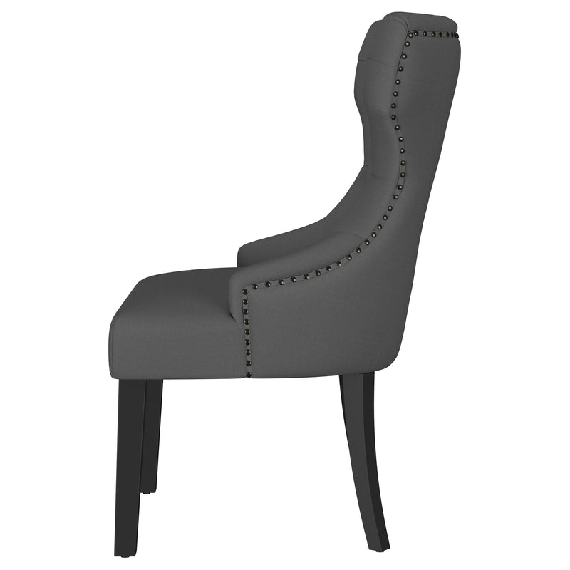 Baney Fabric Upholstered Dining Side Chair Grey And Black