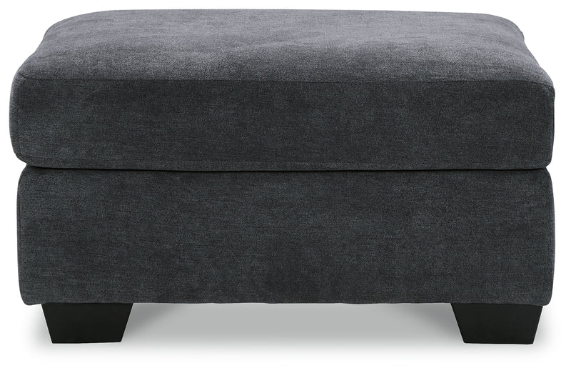 Ambrielle Gunmetal 2-Piece Sectional With Ottoman