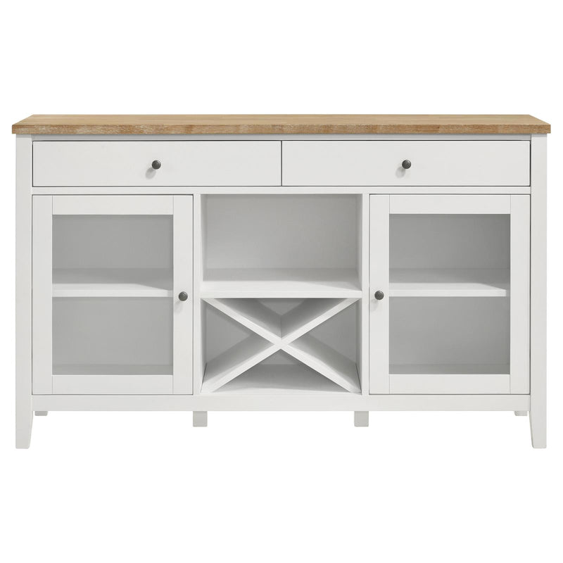 Hollis 2-Door Dining Sideboard With Drawers Brown And White 122245