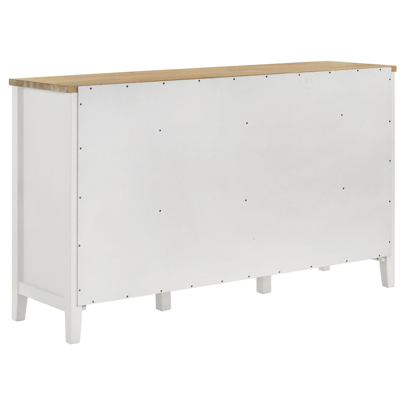 Hollis 2-Door Dining Sideboard With Drawers Brown And White 122245