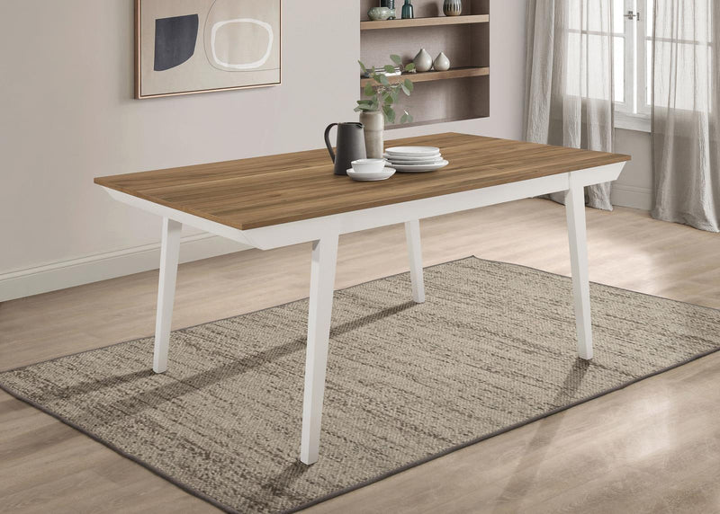 Nogales Rectangular Wood Dining Table Natural Acacia And Off White