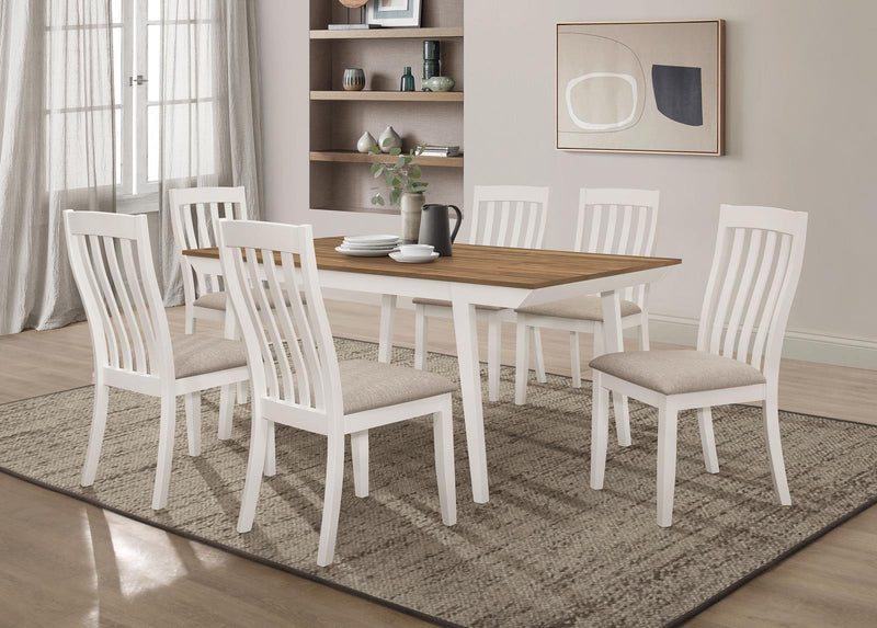 Nogales Collection Nogales Rectangular Wood Dining Table Natural Acacia And Off White 122301