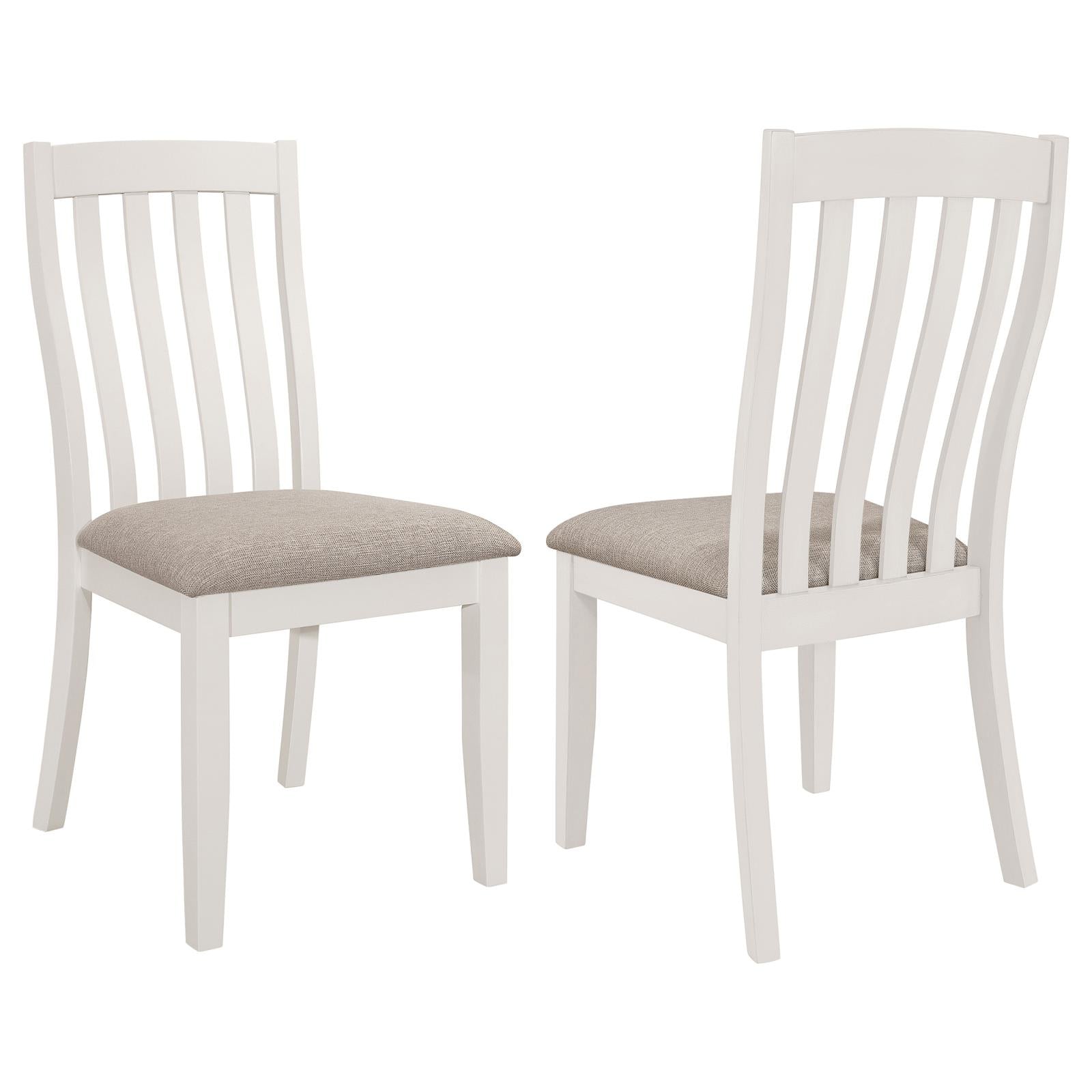 Nogales Collection Nogales Vertical Slat Back Dining Side Chair Off White (Set Of 2) 122302