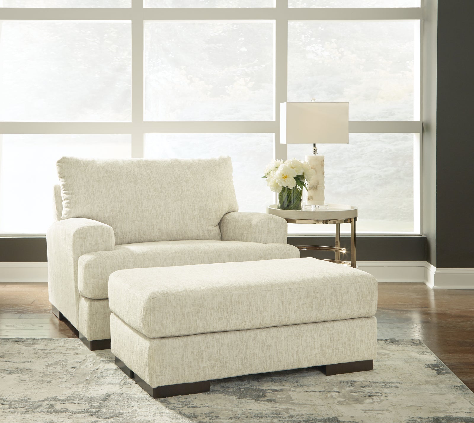 Caretti Parchment Chair And Ottoman