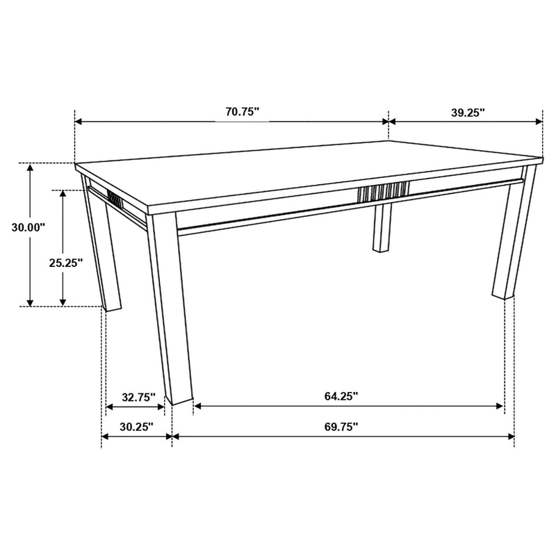 Marbrisa Collection Marbrisa Rectangular Dining Table Matte Black 123071