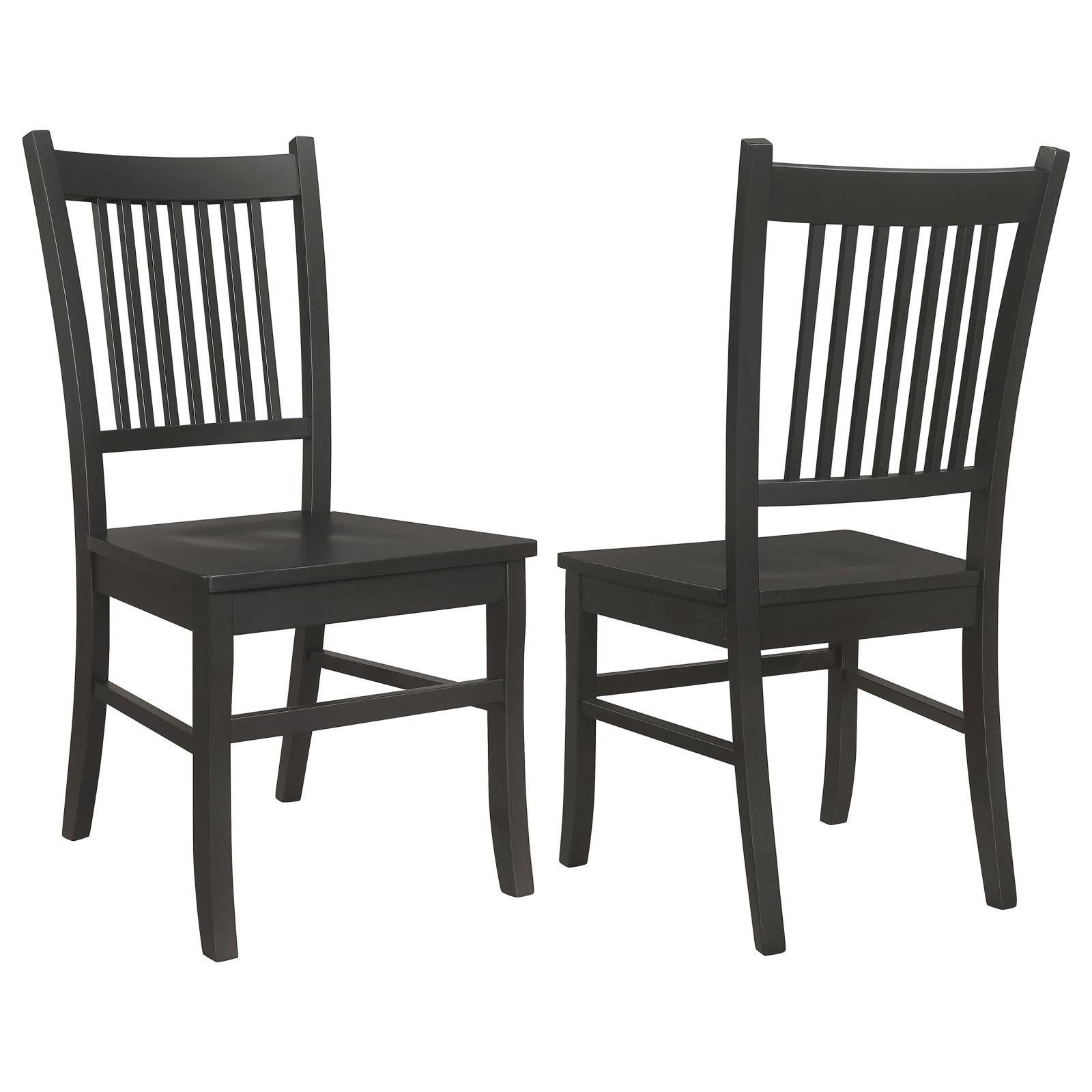 Marbrisa Collection Marbrisa Slat Back Dining Side Chair Matte Black (Set Of 2) 123072