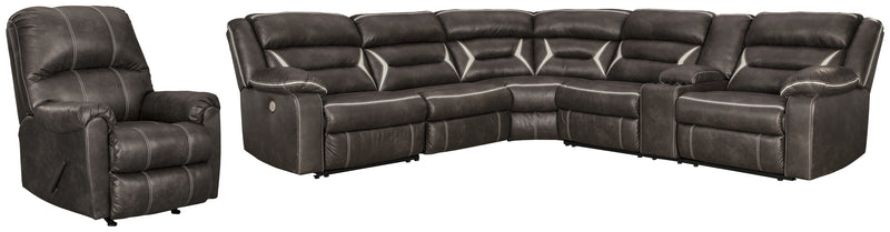 Kincord Midnight 4-Piece Sectional With Recliner