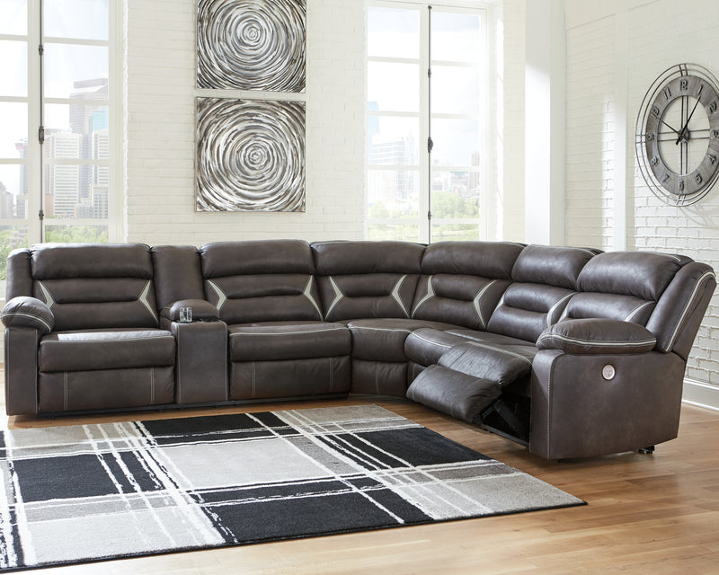 Kincord Midnight Nuvella® 4-Piece Power Reclining Sectional 13104S4