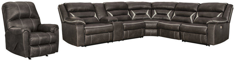 Kincord Midnight 4-Piece Sectional With Recliner