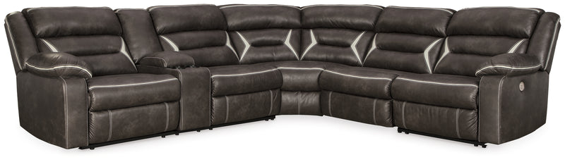 Kincord Midnight Nuvella® 4-Piece Power Reclining Sectional 13104S4