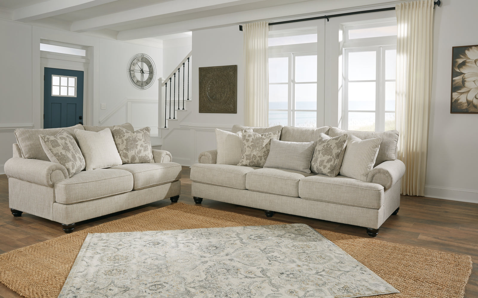 Asanti Fog Sofa Loveseat Chair And Ottoman