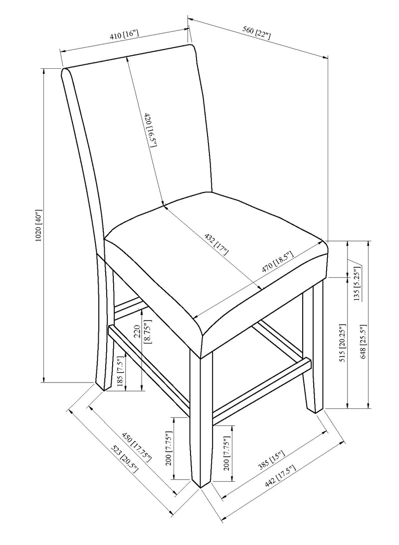 Parkside Black White Gray Counter Height Set