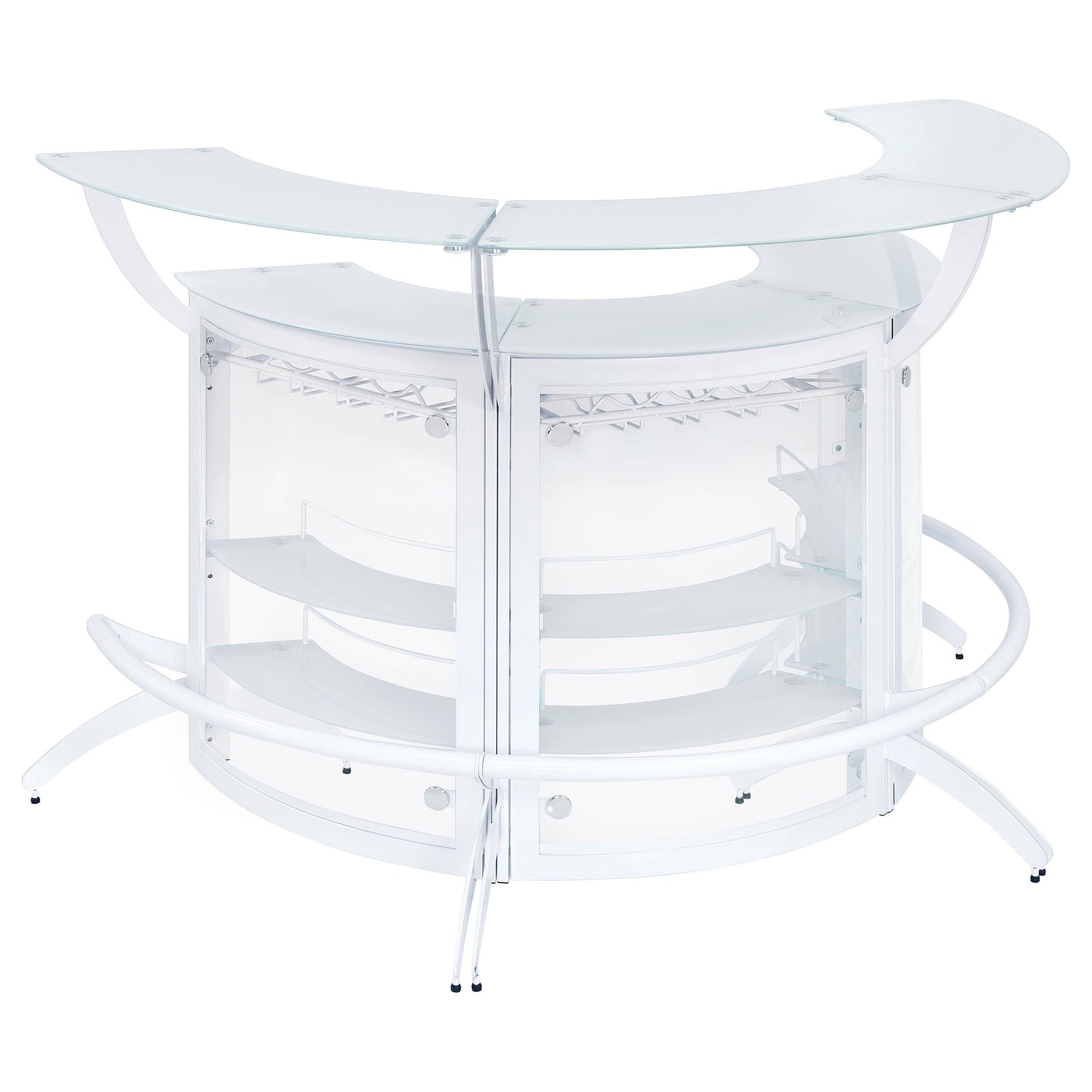 Dallas 3 Piece Curved Freestanding Home Bar Cabinet White