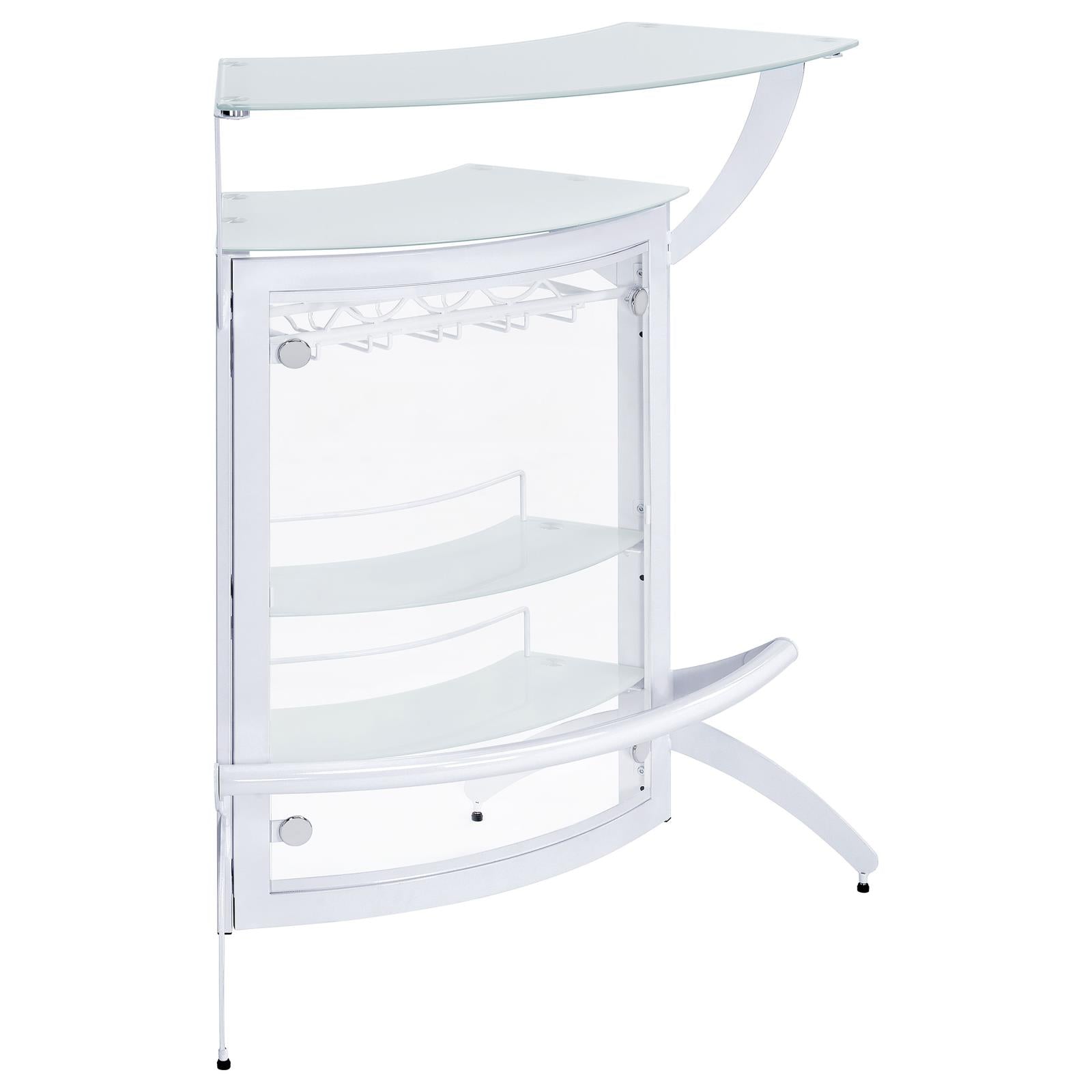 Dallas 2 Shelf Home Bar White And Frosted Glass