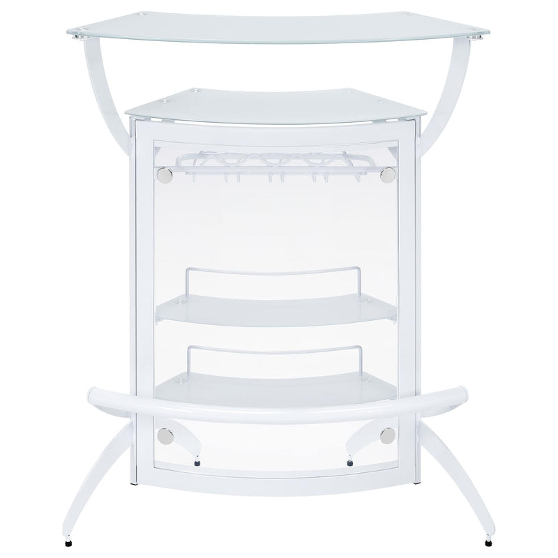 Dallas 2 Shelf Home Bar White And Frosted Glass