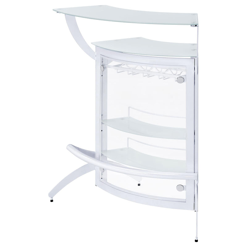 Dallas 2 Shelf Home Bar White And Frosted Glass