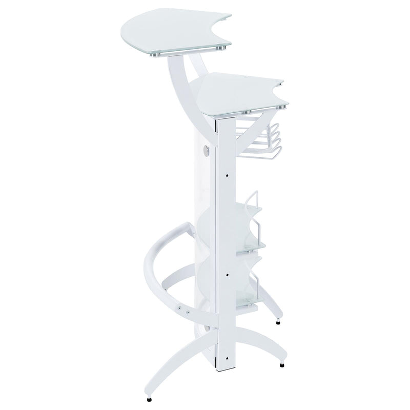 Dallas 2 Shelf Home Bar White And Frosted Glass