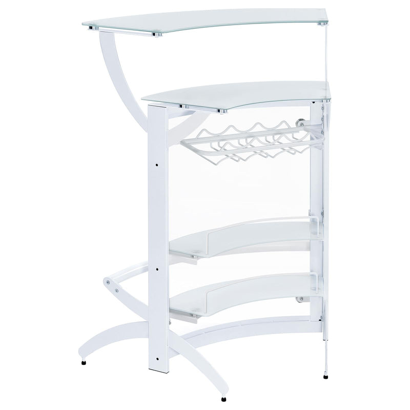 Dallas 2 Shelf Home Bar White And Frosted Glass