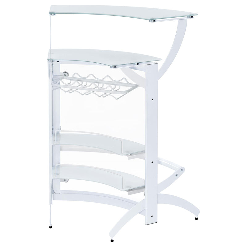 Dallas 2 Shelf Home Bar White And Frosted Glass