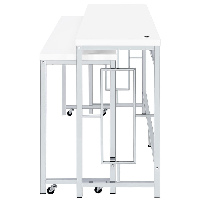 Jackson Jackson 5-Piece Multipurpose Counter Height Table Set White And Chrome 182715