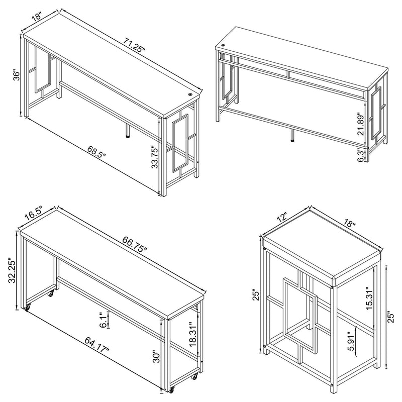 Jackson Jackson 5-Piece Multipurpose Counter Height Table Set White And Chrome 182715