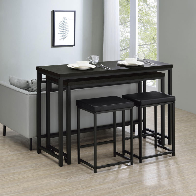 Hawes 4-Piece Multipurpose Counter Height Table Set Black 182724