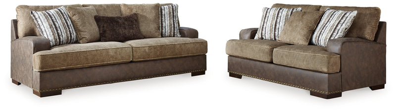 Alesbury Chocolate Sofa And Loveseat