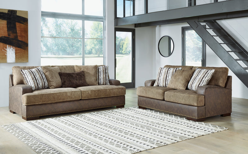 Alesbury Chocolate Sofa And Loveseat